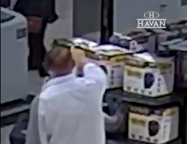 O flagra foi capturado pelas câmeras de segurança da loja – Foto: Reprodução/HAVAN.