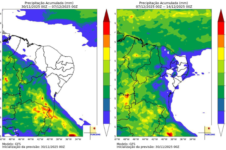 Piauí pode ter chuvas mais intensas após 7 de dezembro; Inmet emite avisos 