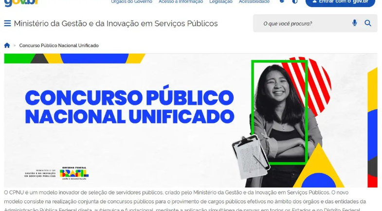 Concurso Nacional Unificado | Foto: MGI/Reprodução