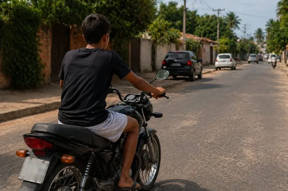 Adolescente pilotando (Foto: Gerada por Inteligência Artificial, através do Chat GPT/Reprodução: ClubeNews)