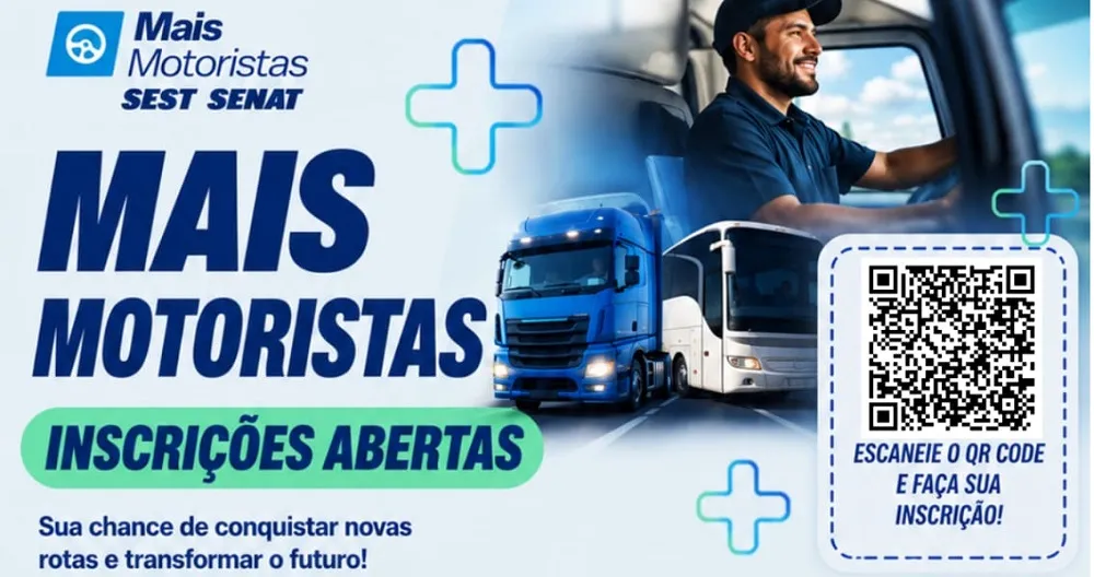 Programa Mais Motoristas oferece formação gratuita para novos condutores profissionais